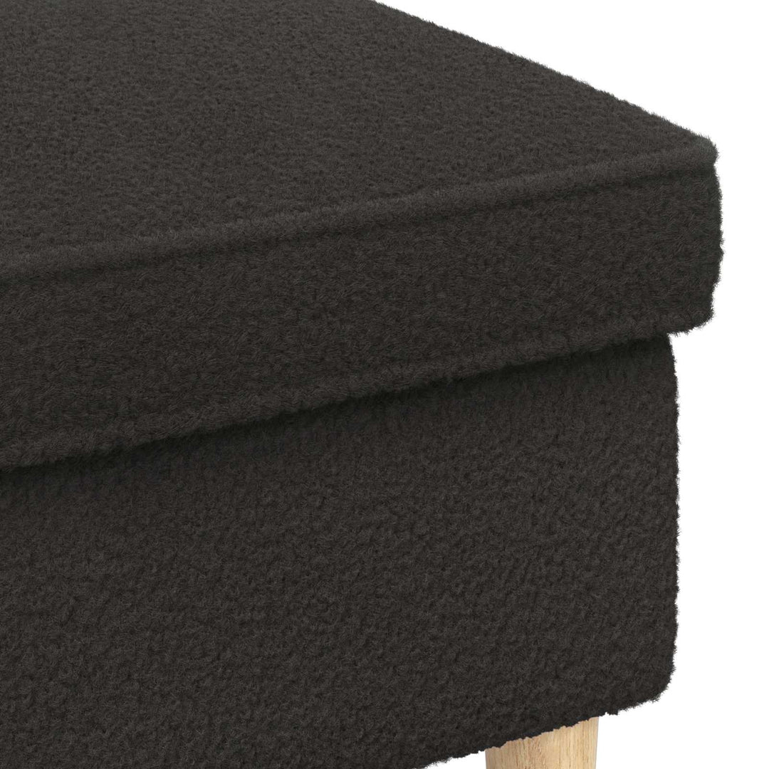 Fotpall Svart 55 X 35 X 41 Cm Bouclé