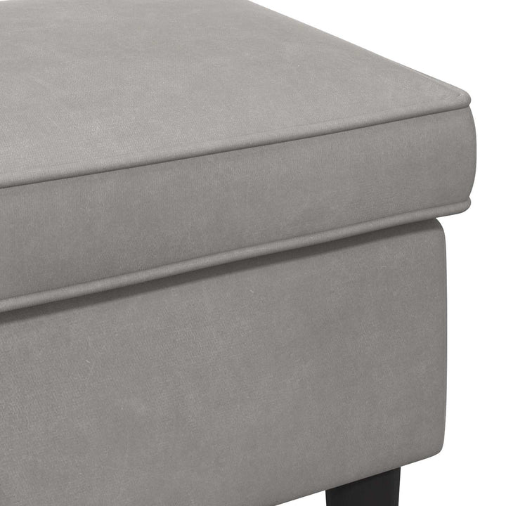 Fotpall Ljusgrå 55 X 35 X 41 Cm Sammet