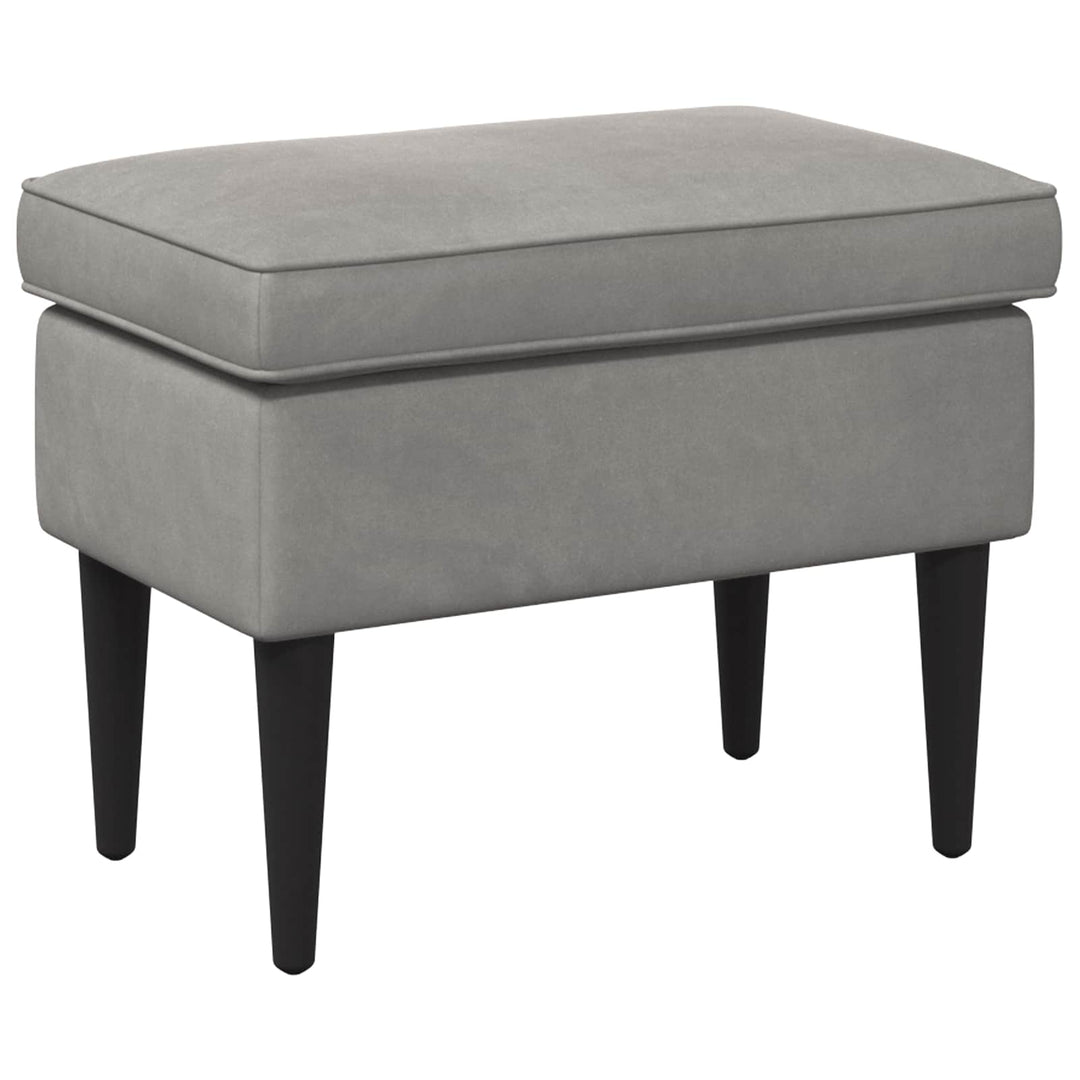 Fotpall Ljusgrå 55 X 35 X 41 Cm Sammet