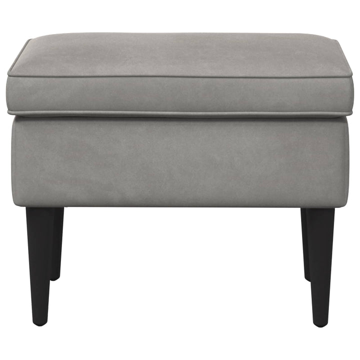 Fotpall Ljusgrå 55 X 35 X 41 Cm Sammet