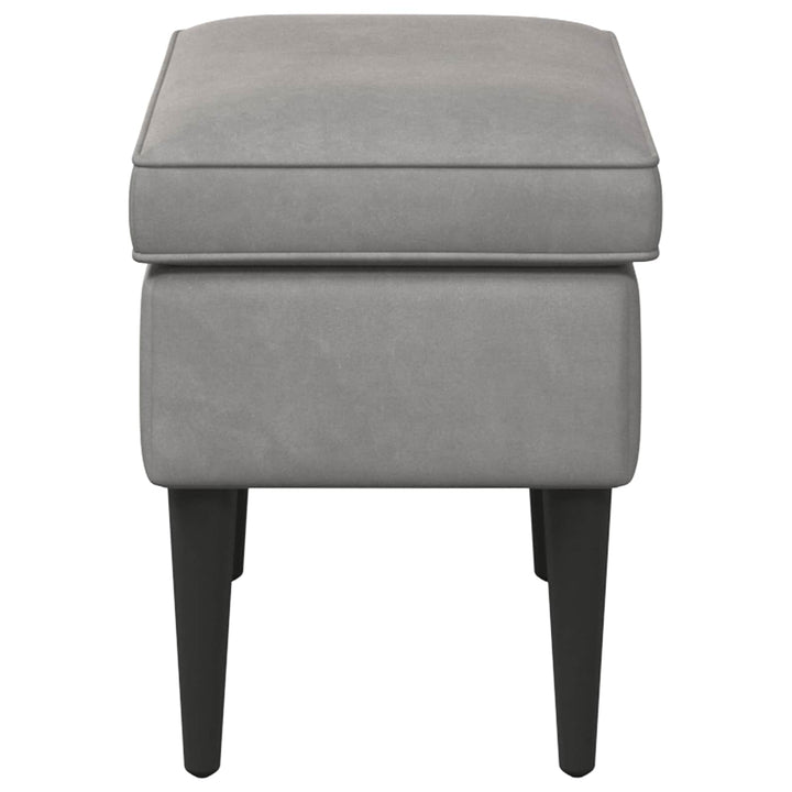 Fotpall Ljusgrå 55 X 35 X 41 Cm Sammet