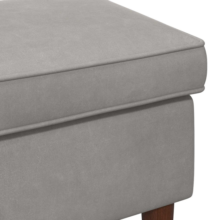 Fotpall Ljusgrå 55 X 35 X 41 Cm Sammet