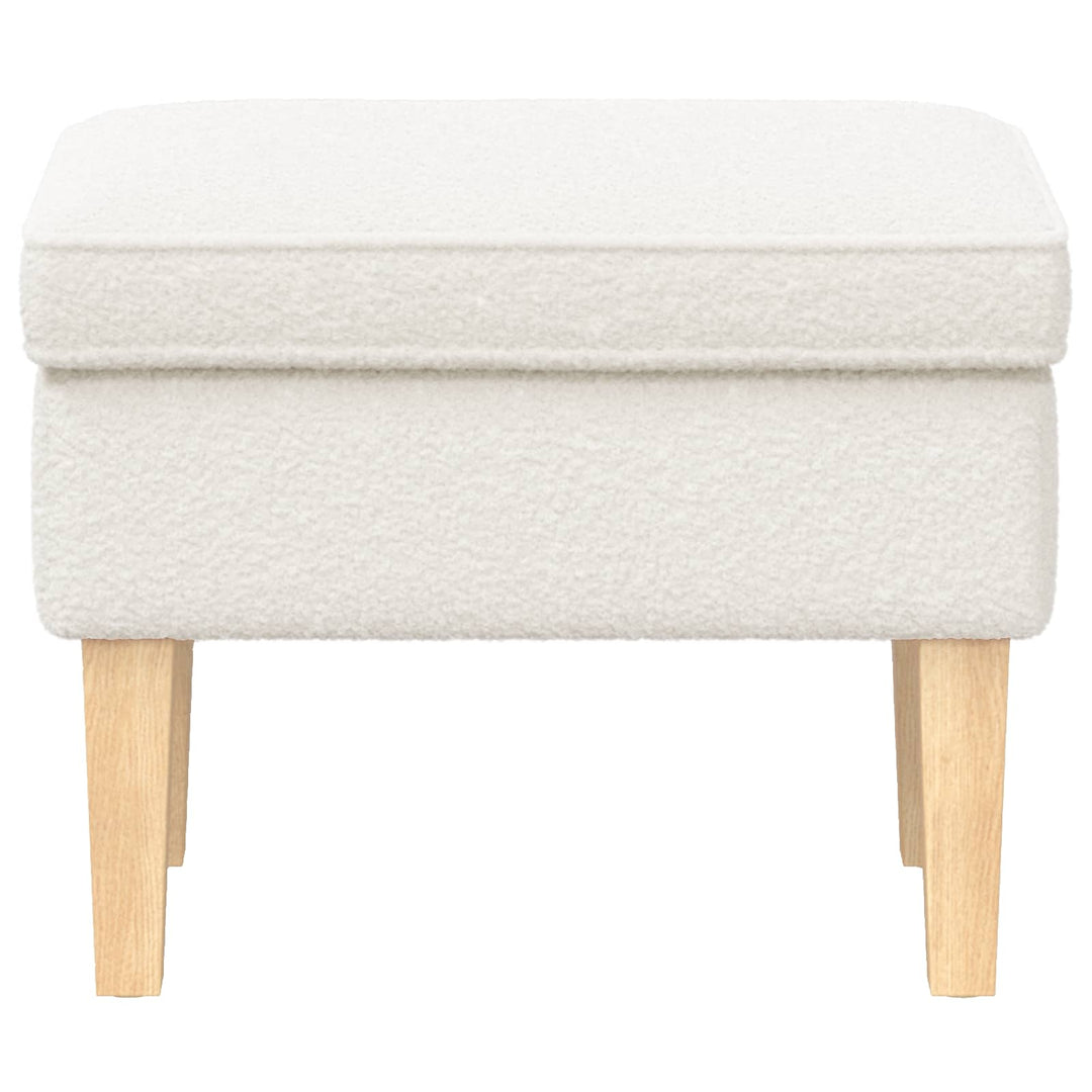 Fotpall Gräddvit 55 X 35 X 41 Cm Bouclé