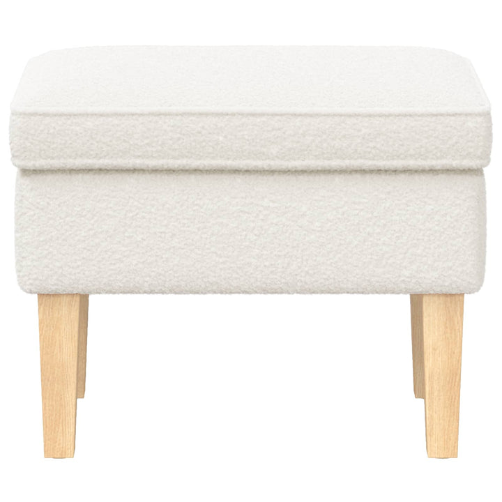 Fotpall Gräddvit 55 X 35 X 41 Cm Bouclé