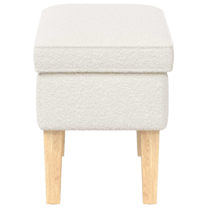 Fotpall Gräddvit 55 X 35 X 41 Cm Bouclé