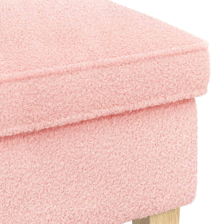 Fotpall Rosa 55 X 35 X 41 Cm Bouclé