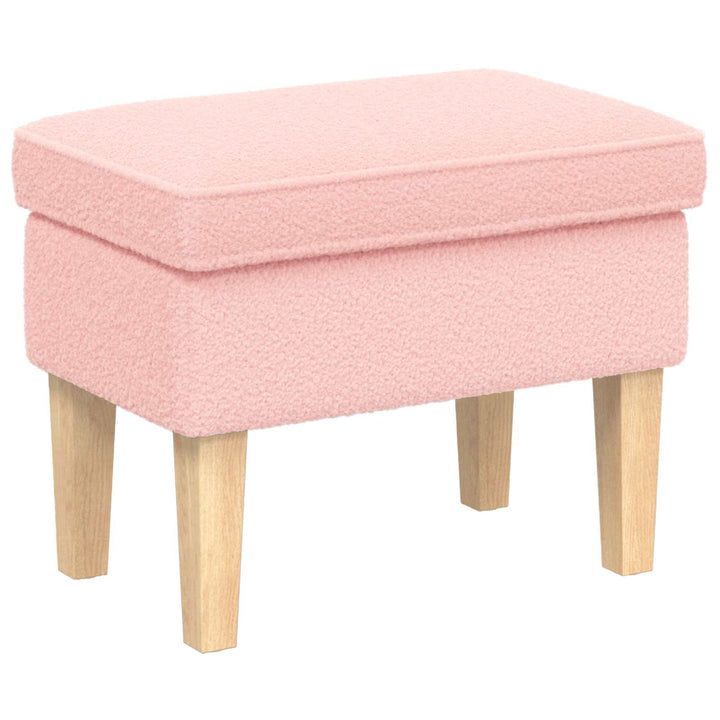 Fotpall Rosa 55 X 35 X 41 Cm Bouclé