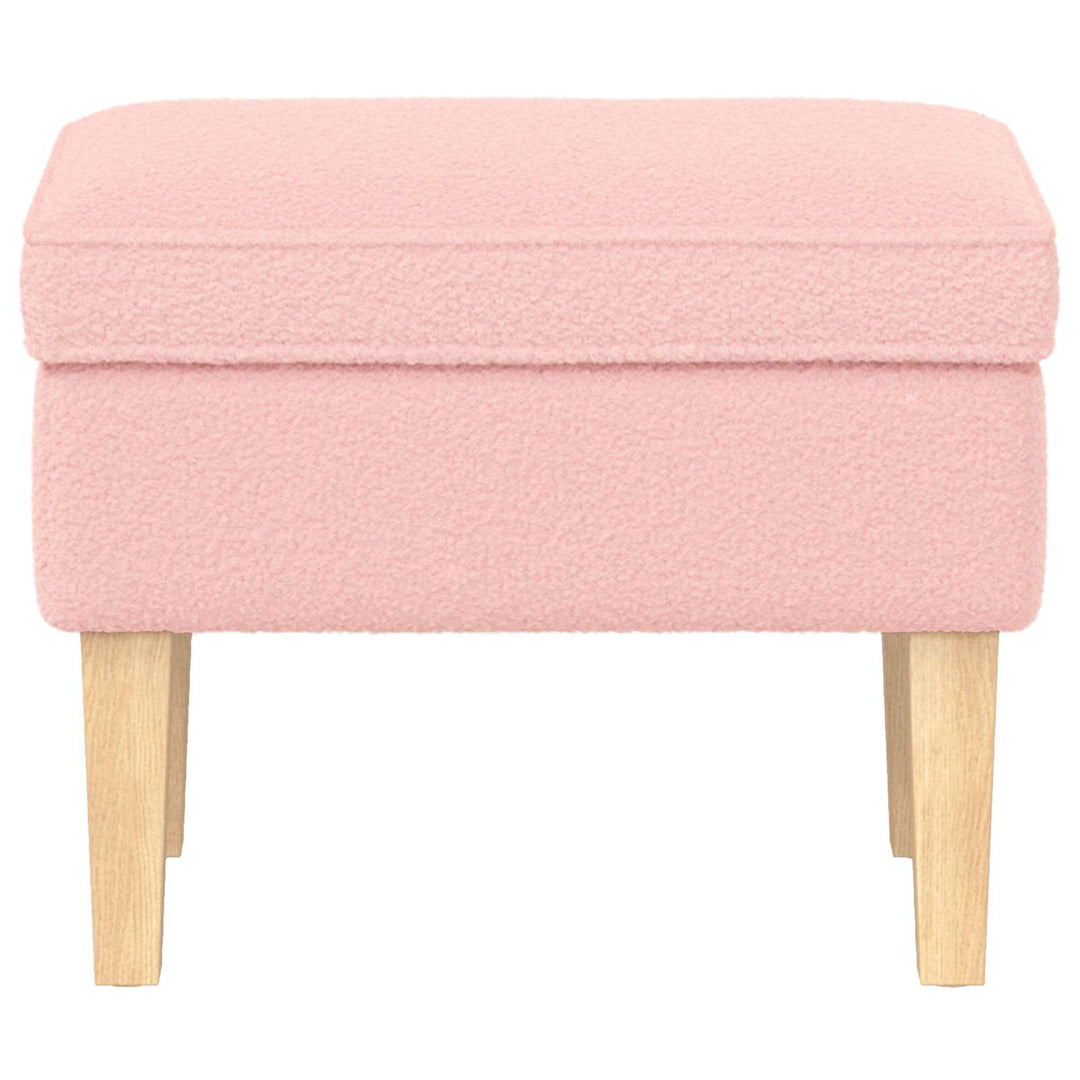 Fotpall Rosa 55 X 35 X 41 Cm Bouclé