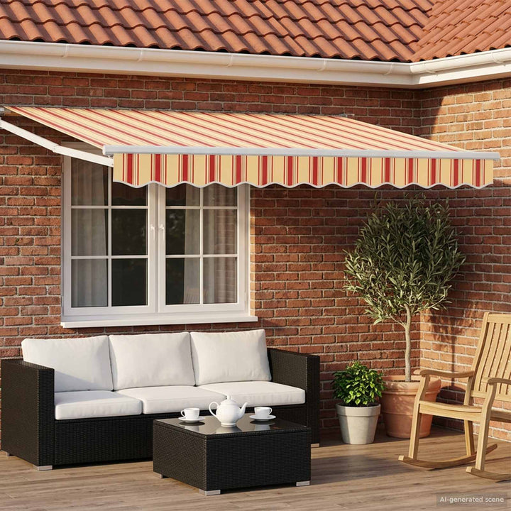 Utdragbar Markis Gul, Orange Och Vit 2,5 X 2 M