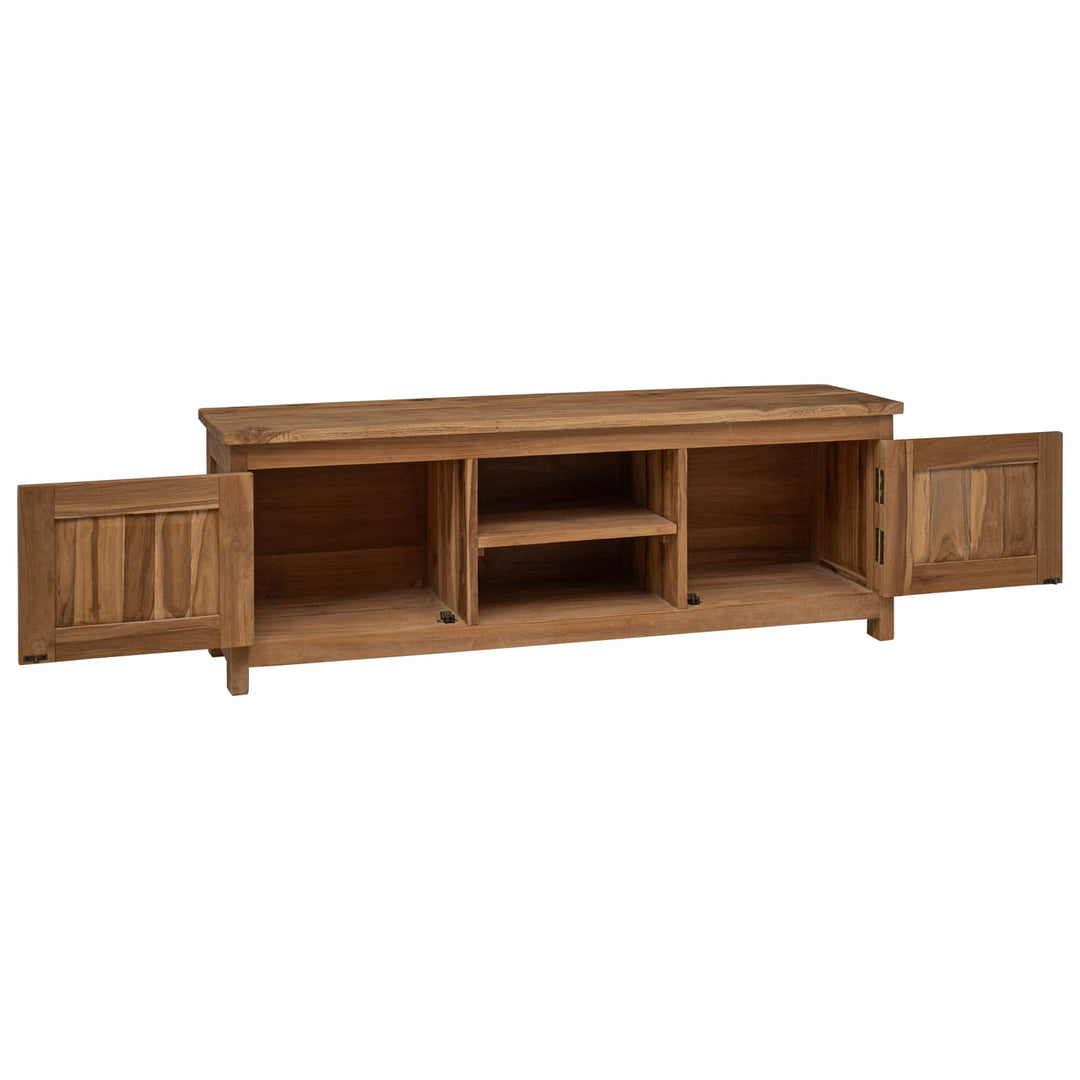 Tv-Bänk 110 X 30 X 40 Cm Naturlig Massivt Teakträ