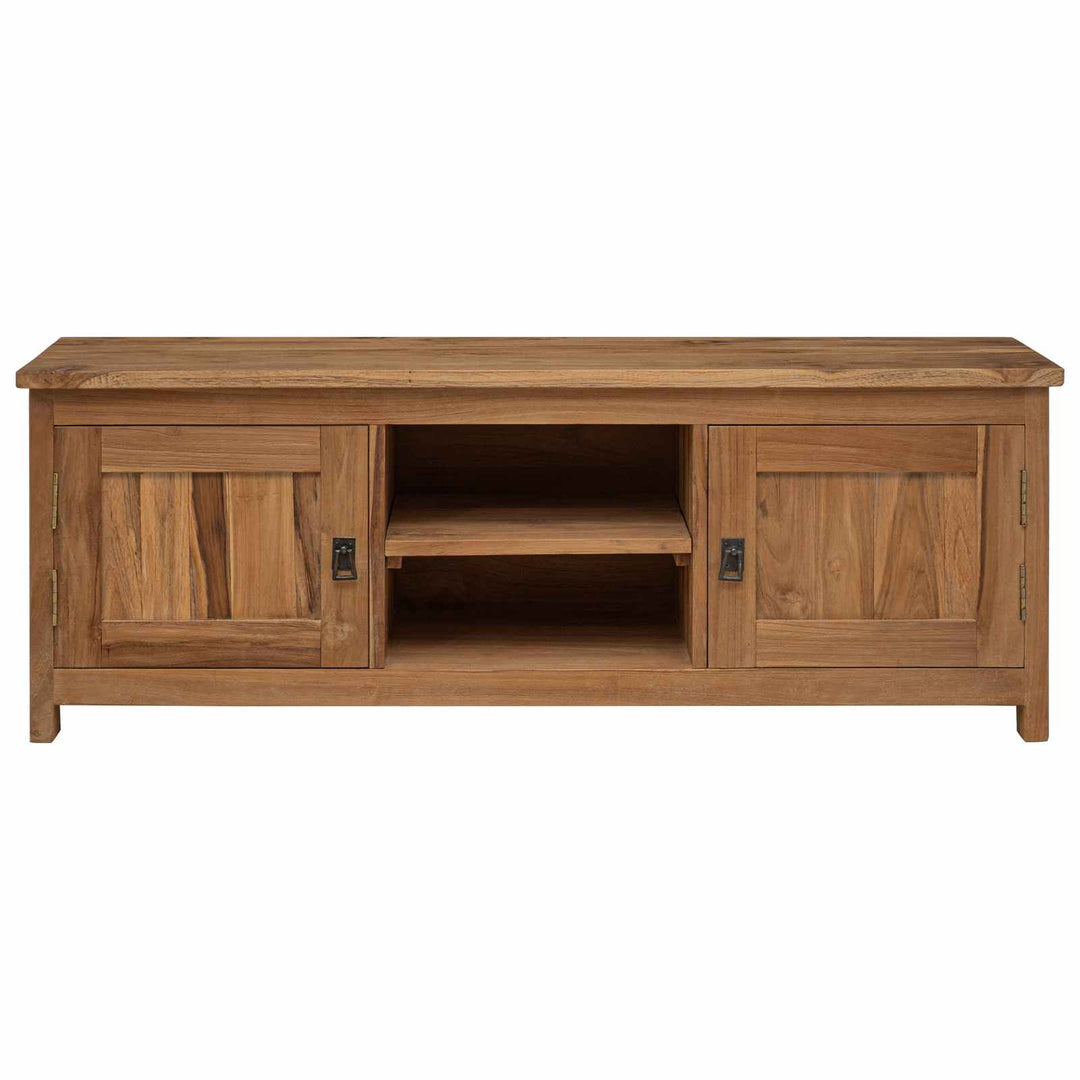 Tv-Bänk 110 X 30 X 40 Cm Naturlig Massivt Teakträ