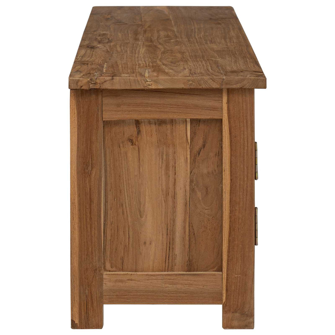 Tv-Bänk 110 X 30 X 40 Cm Naturlig Massivt Teakträ