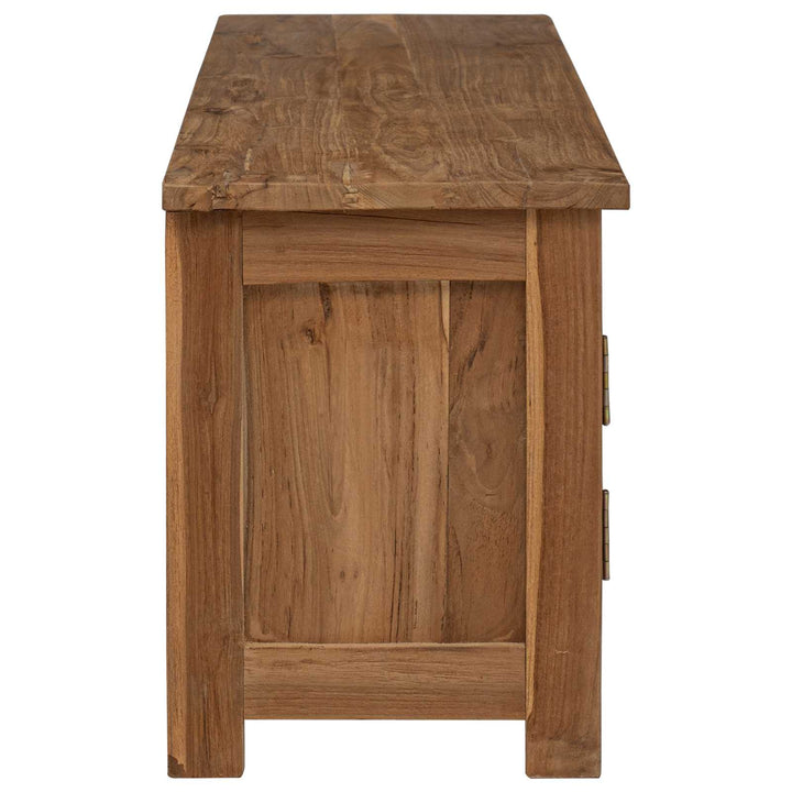 Tv-Bänk 110 X 30 X 40 Cm Naturlig Massivt Teakträ