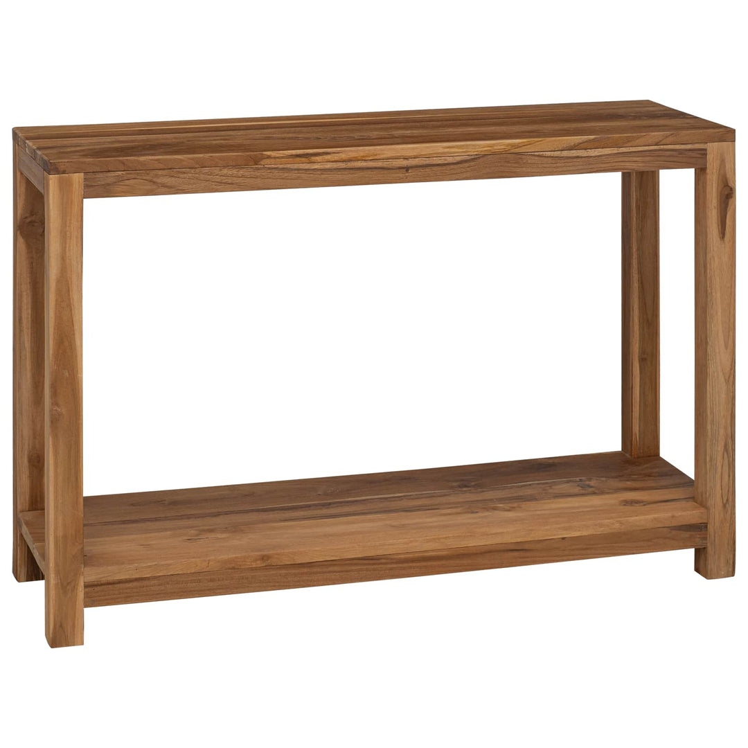 Konsolbord Naturlig 110 X 35 X 75 Cm Massivt Teakträ