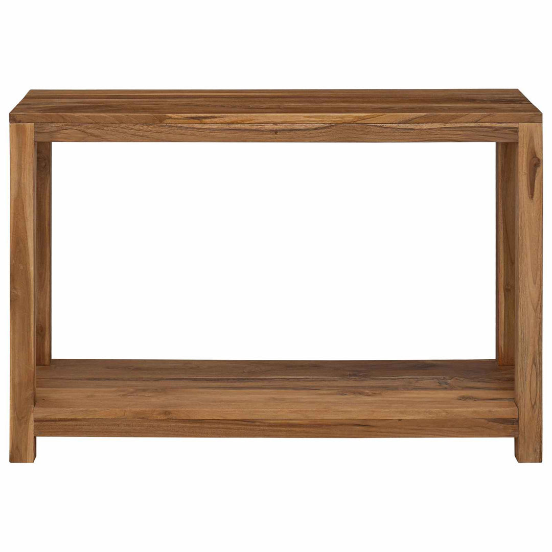 Konsolbord Naturlig 110 X 35 X 75 Cm Massivt Teakträ