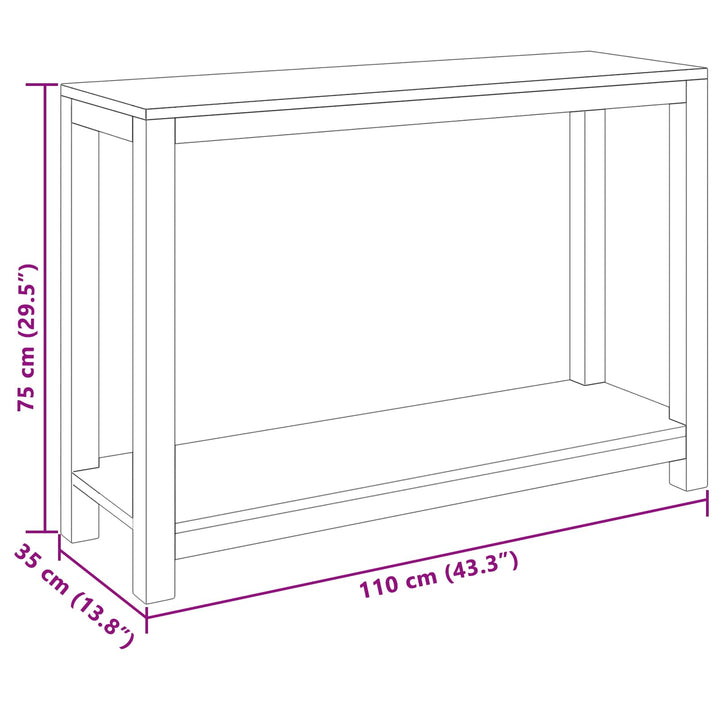 Konsolbord Naturlig 110 X 35 X 75 Cm Massivt Teakträ