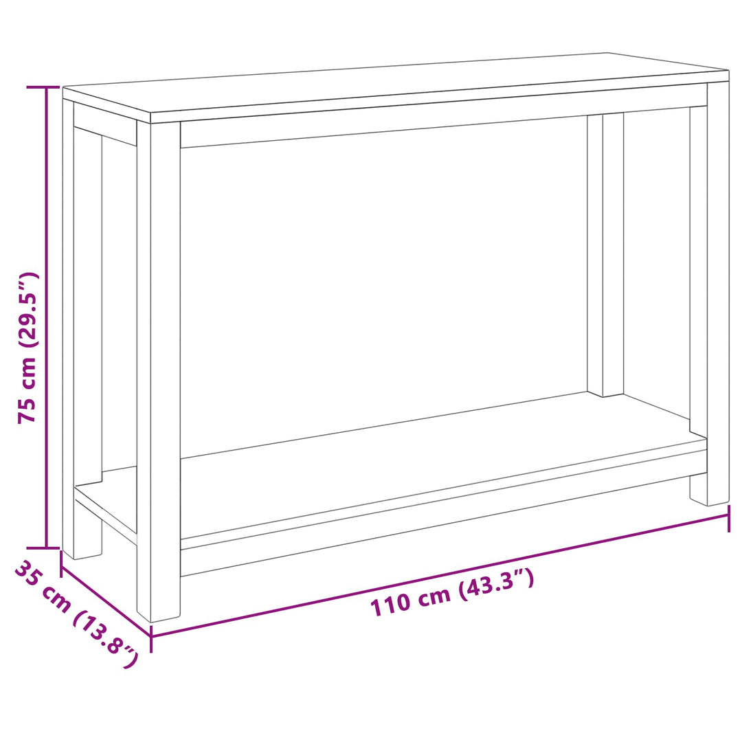 Konsolbord Naturlig 110 X 35 X 75 Cm Massivt Teakträ