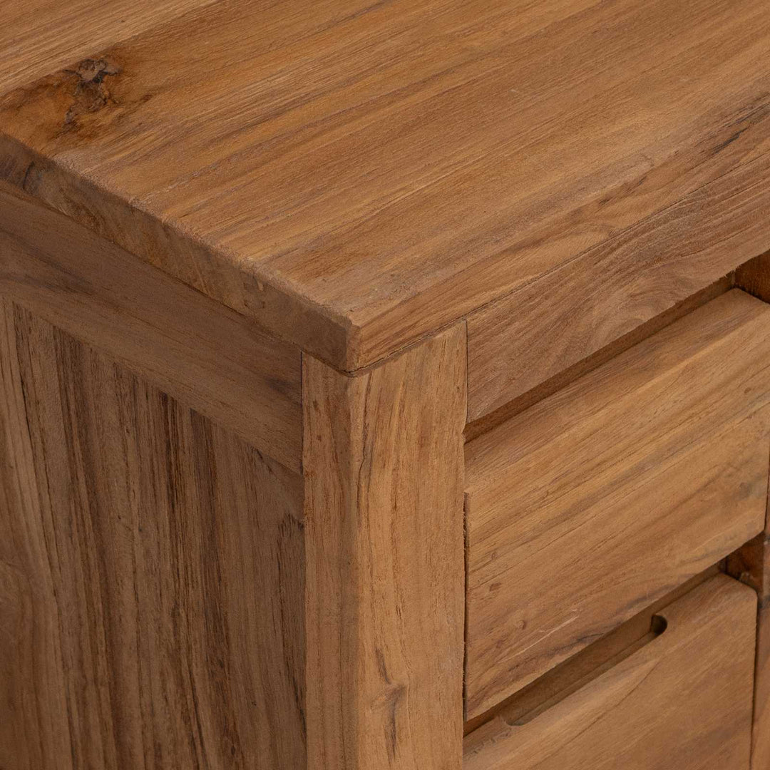 Tv-Bänk 110 X 30 X 40 Cm Naturlig Massivt Teakträ