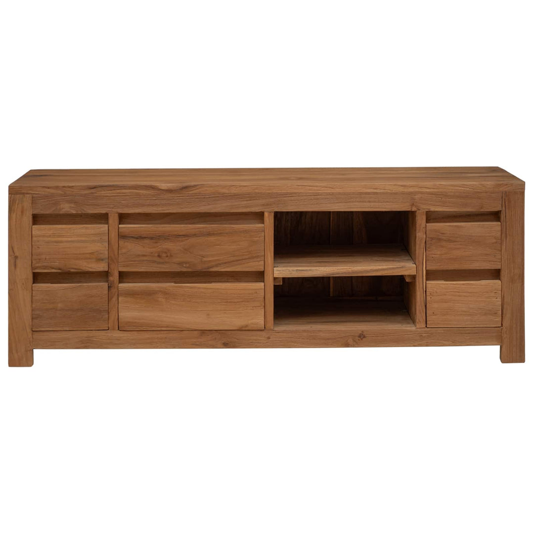Tv-Bänk 110 X 30 X 40 Cm Naturlig Massivt Teakträ