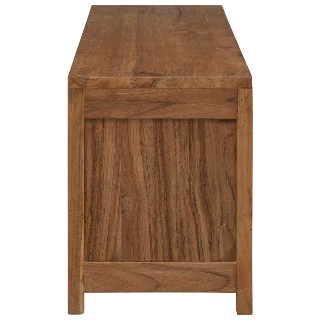 Tv-Bänk 110 X 30 X 40 Cm Naturlig Massivt Teakträ