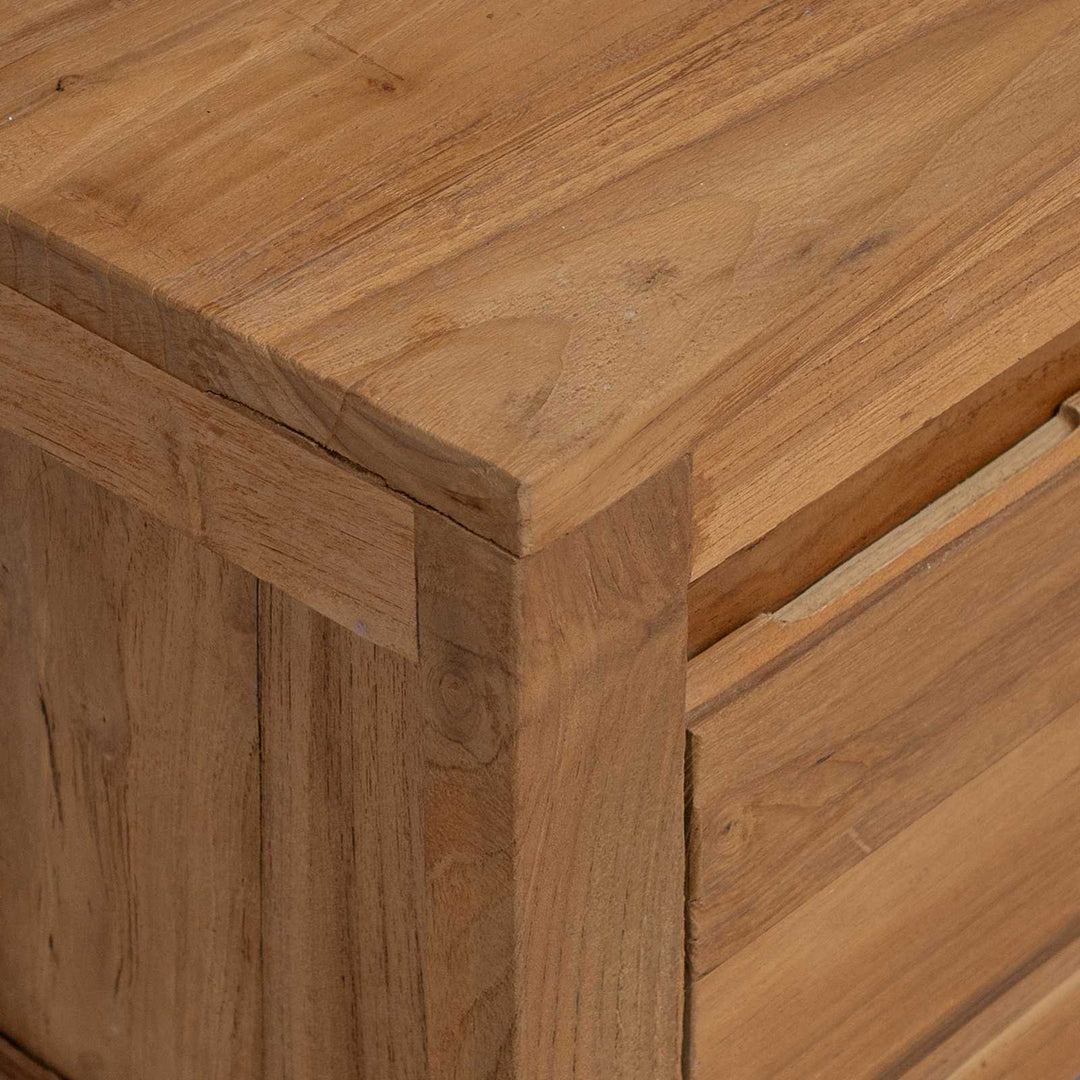 Tv-Skåp 110 X 30 X 35 Cm Naturlig Massivt Teakträ