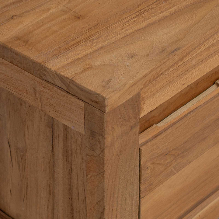 Tv-Skåp 110 X 30 X 35 Cm Naturlig Massivt Teakträ