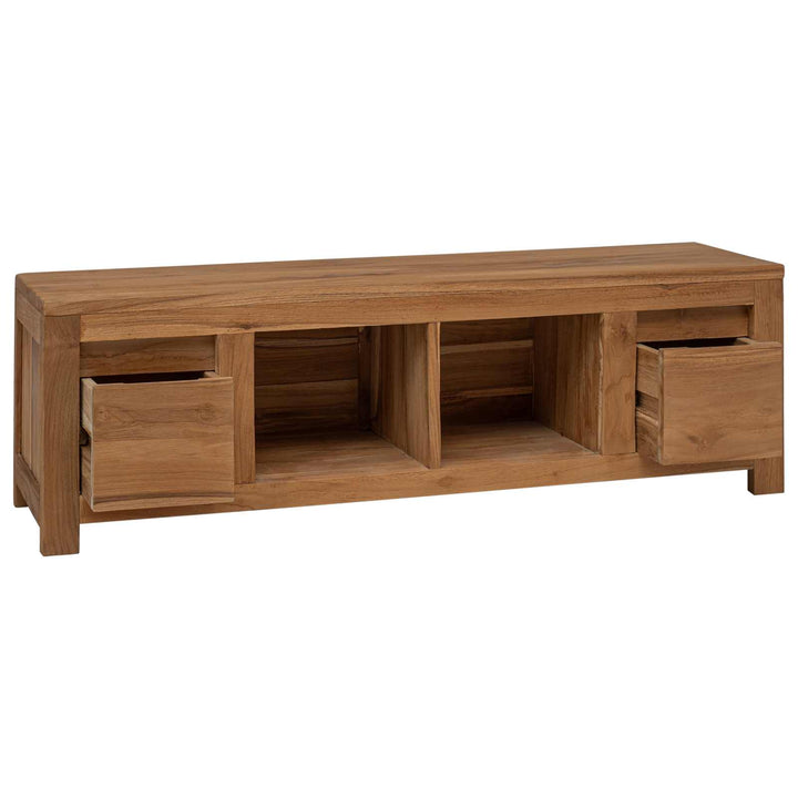 Tv-Skåp 110 X 30 X 35 Cm Naturlig Massivt Teakträ