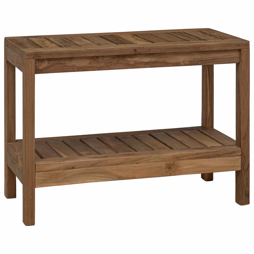 Badrums Sidobord Naturlig 60 X 30 X 45 Cm Massivt Teakträ