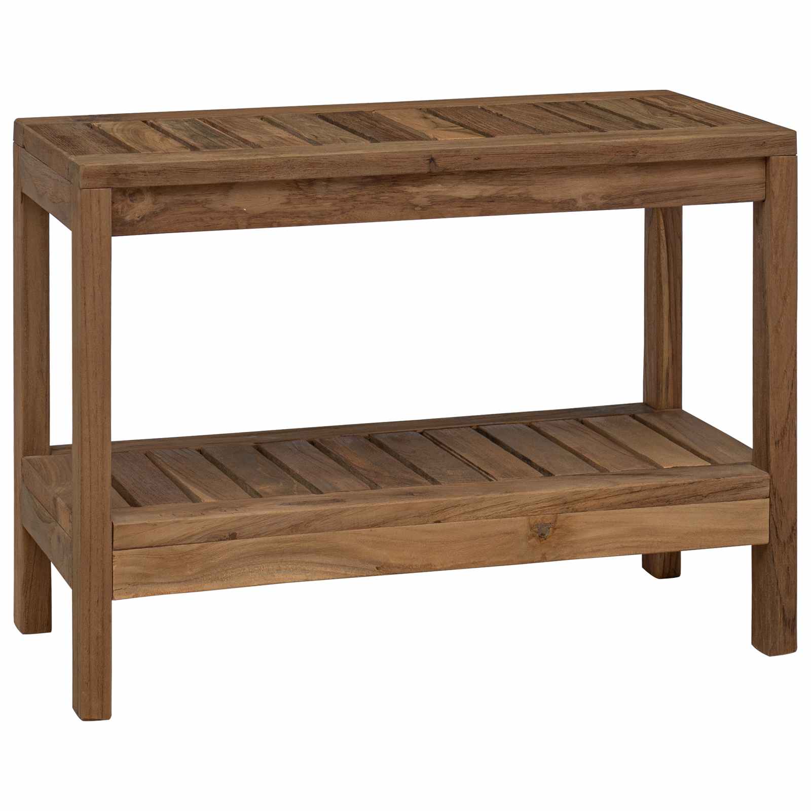 Badrums Sidobord Naturlig 60 X 30 X 45 Cm Massivt Teakträ