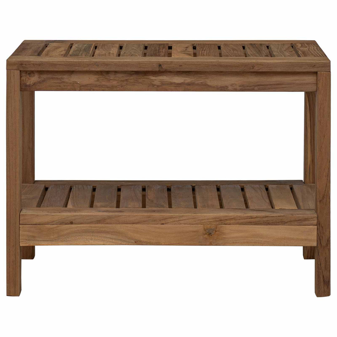 Badrums Sidobord Naturlig 60 X 30 X 45 Cm Massivt Teakträ