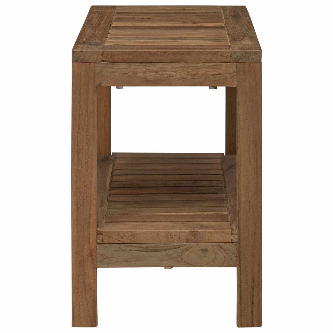 Badrums Sidobord Naturlig 60 X 30 X 45 Cm Massivt Teakträ