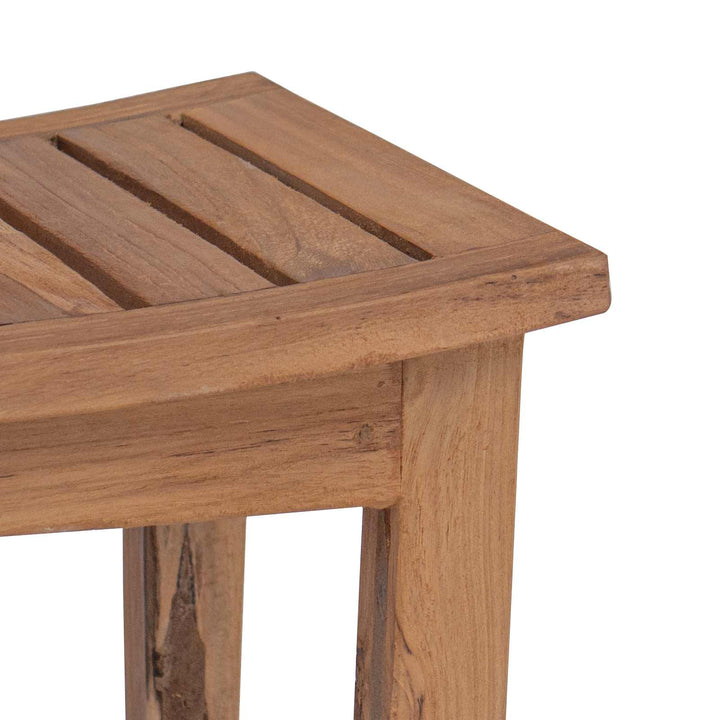 Badrum Sidobord Naturlig 50 X 35 X 45 Cm Massivt Teakträ