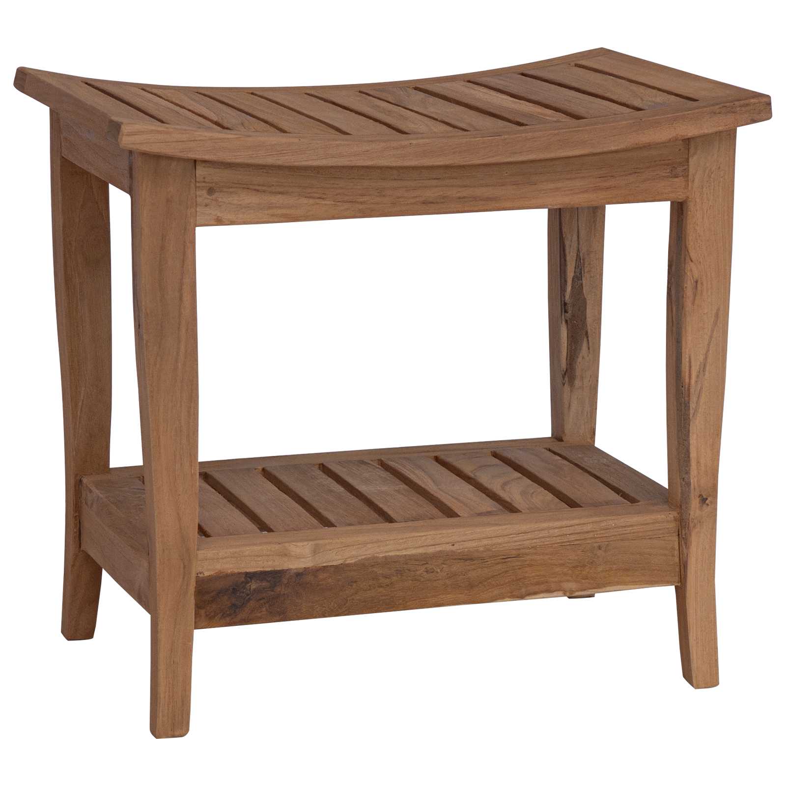 Badrum Sidobord Naturlig 50 X 35 X 45 Cm Massivt Teakträ