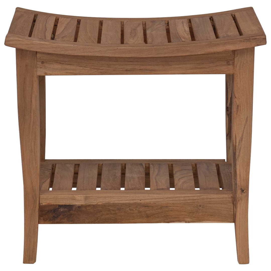 Badrum Sidobord Naturlig 50 X 35 X 45 Cm Massivt Teakträ