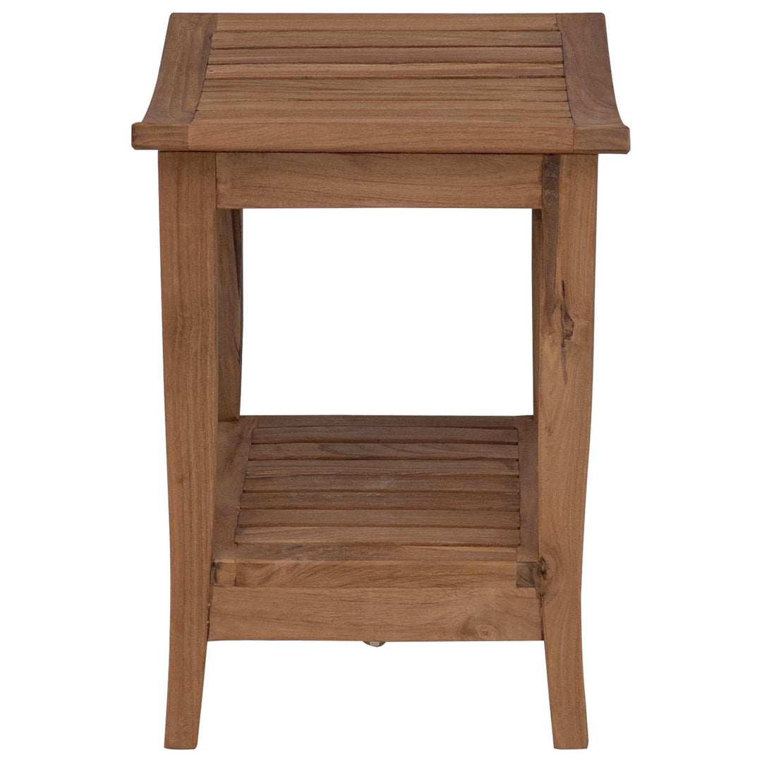 Badrum Sidobord Naturlig 50 X 35 X 45 Cm Massivt Teakträ
