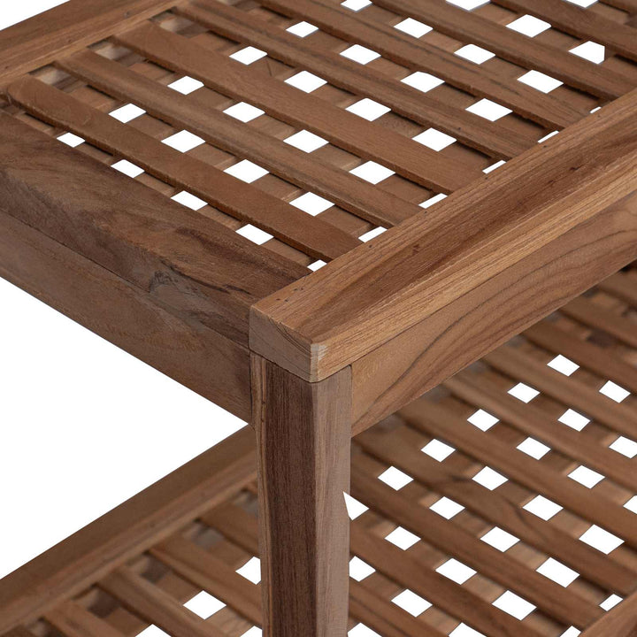 Badrum Sidobord Naturlig 60 X 30 X 45 Cm Massivt Teakträ