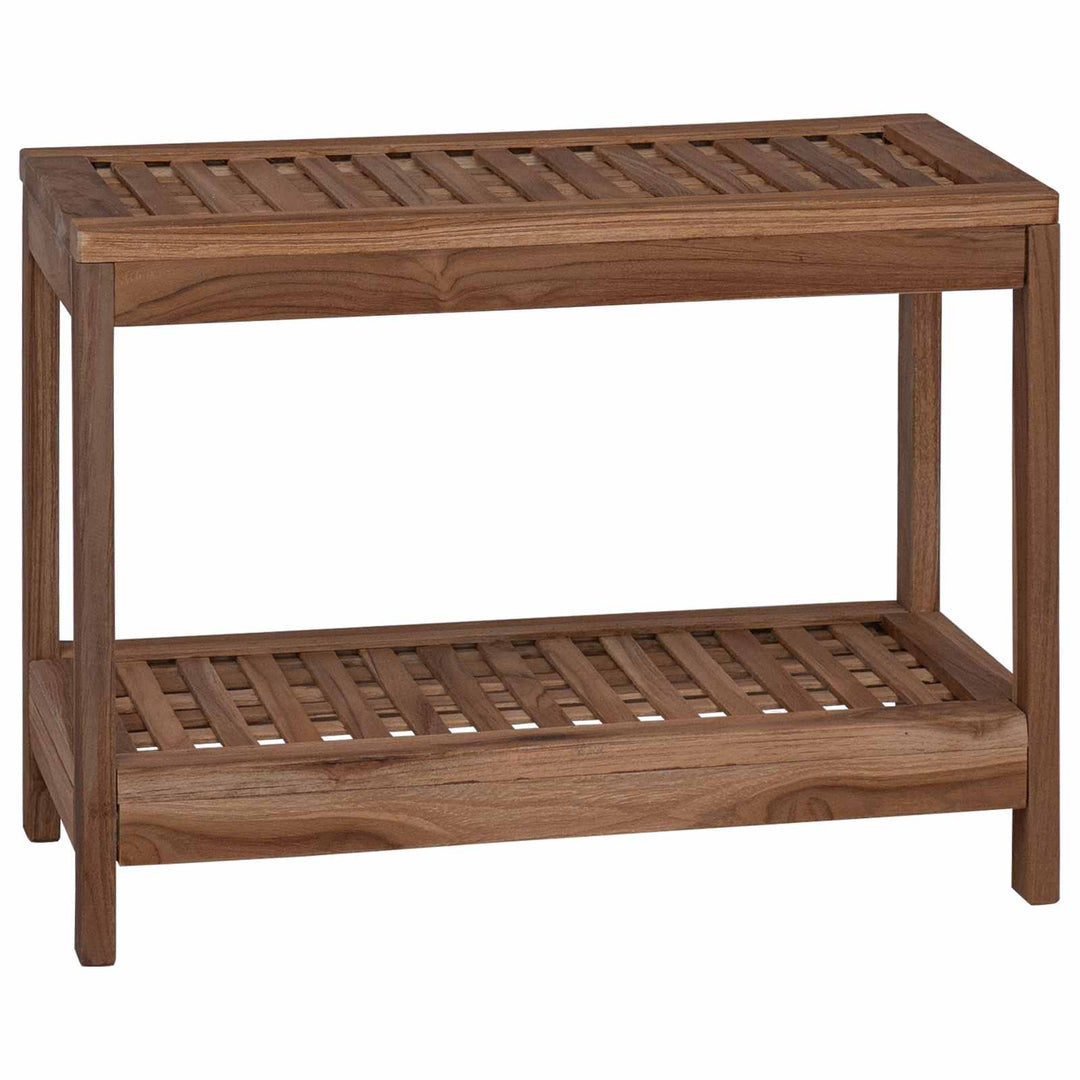 Badrum Sidobord Naturlig 60 X 30 X 45 Cm Massivt Teakträ
