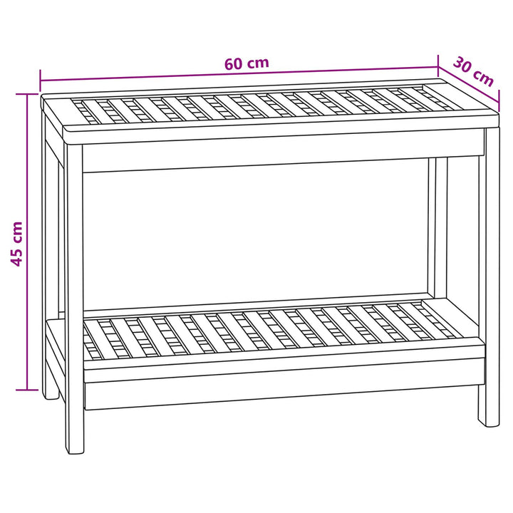 Badrum Sidobord Naturlig 60 X 30 X 45 Cm Massivt Teakträ