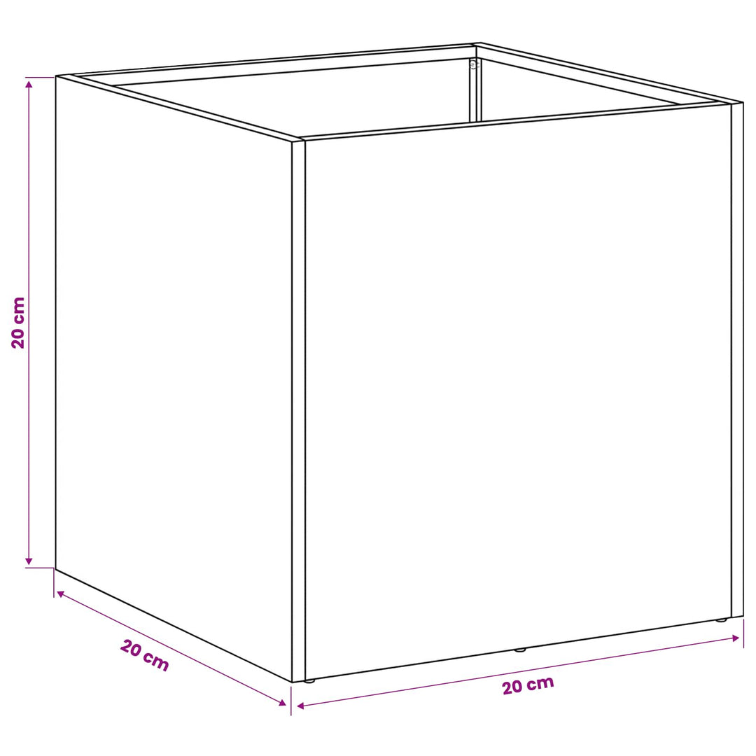 Trädgårdsplanterare Antracit 20 X 20 X 20 Cm Kallvalsat Stål