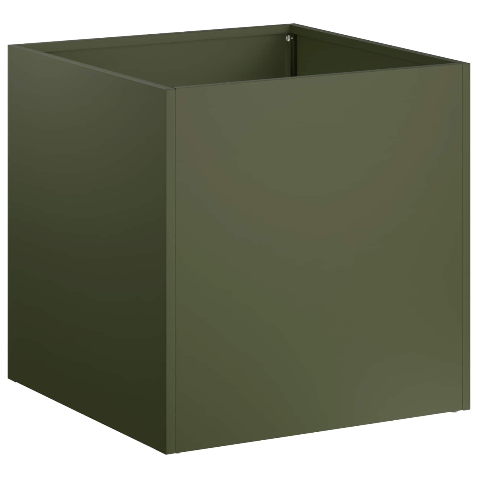 Trädgårdsplanterare Olivgrön 20 X 20 X 20 Cm Kallvalsat Stål