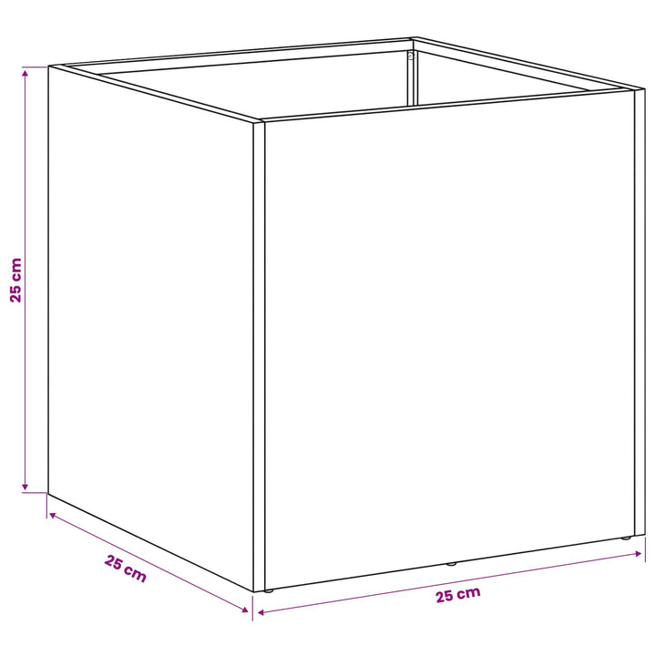 Trädgårdsplanterare Svart 25 X 25 X 25 Cm Kallvalsat Stål