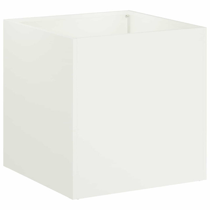 Trädgårdsplanterare Vit 35 X 35 X 35 Cm Kallvalsat Stål