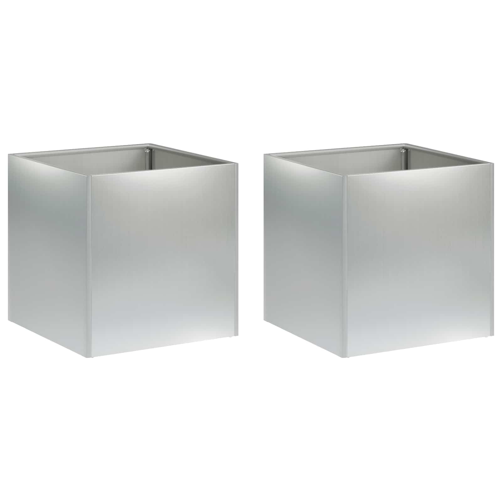 Trädgårdsplanterare 2 St Silver 35 X 35 X 35 Cm