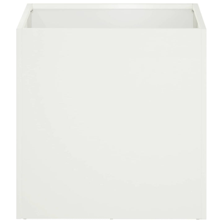 Trädgårdsplanterare Vit 45 X 45 X 45 Cm Kallvalsat Stål