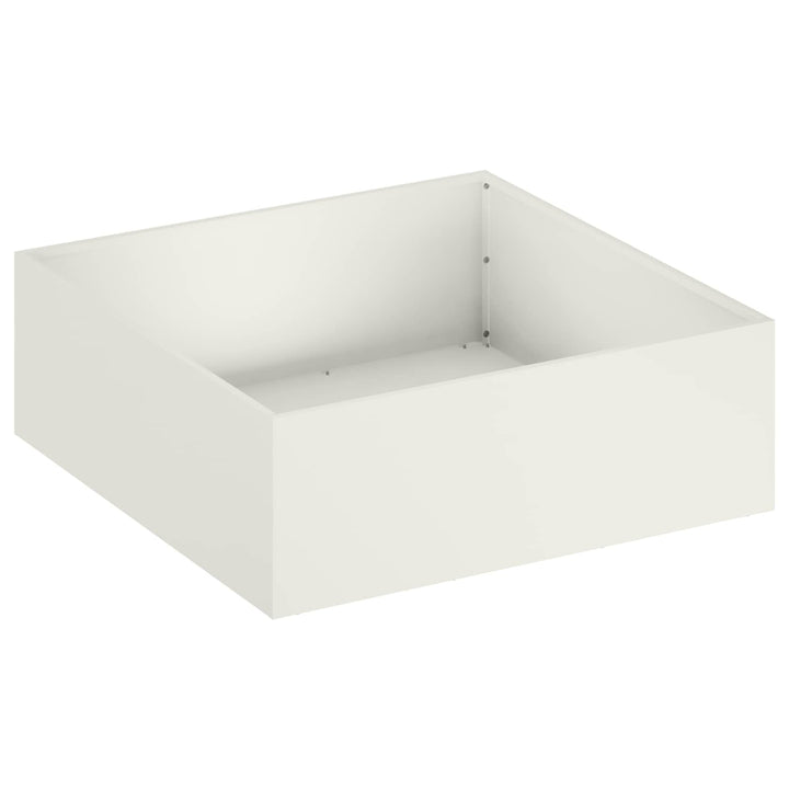 Trädgårdsplanterare 2 St Vit 40 X 40 X 20 Cm Kallvalsat Stål