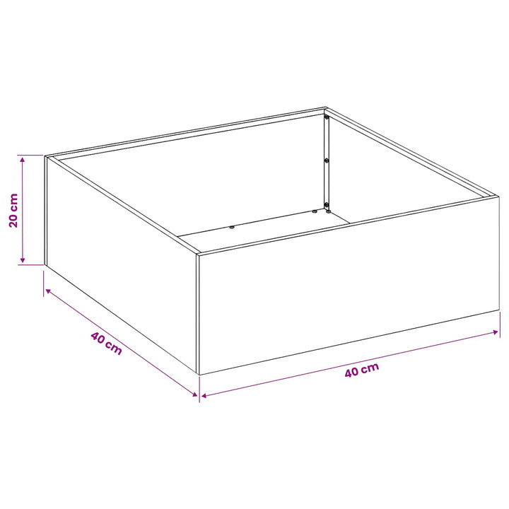 Trädgårdsplanterare Antracit 40 X 40 X 20 Cm Kallvalsat Stål