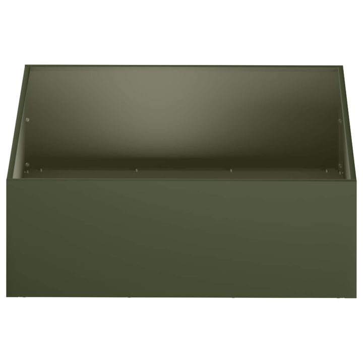 Trädgårdsplanterare Olivgrön 40 X 40 X 20 Cm Kallvalsat Stål