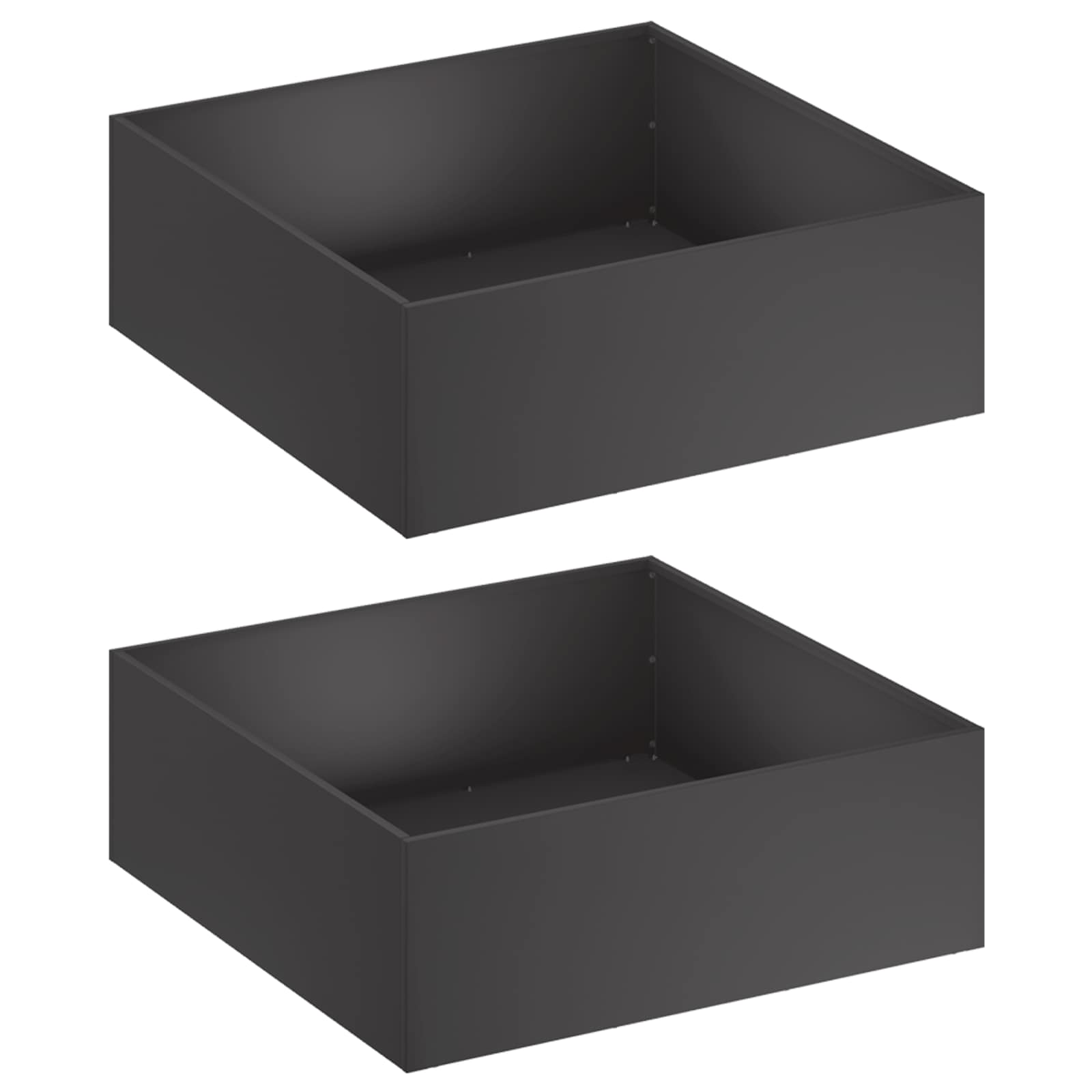 Trädgårdsplanterare 2 St Svart 60 X 60 X 20 Cm Kallvalsat Stål
