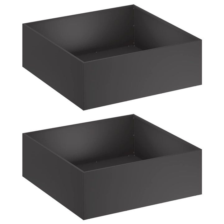 Trädgårdsplanterare 2 St Svart 60 X 60 X 20 Cm Kallvalsat Stål