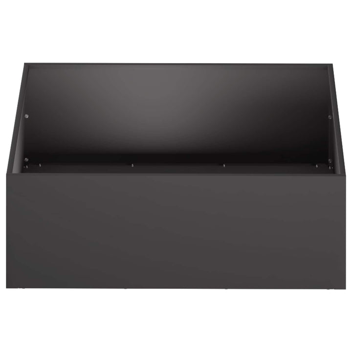 Trädgårdsplanterare 2 St Svart 60 X 60 X 20 Cm Kallvalsat Stål